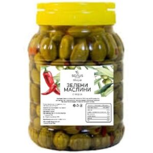 Sanus Green olives with pepper 1kg-500x500